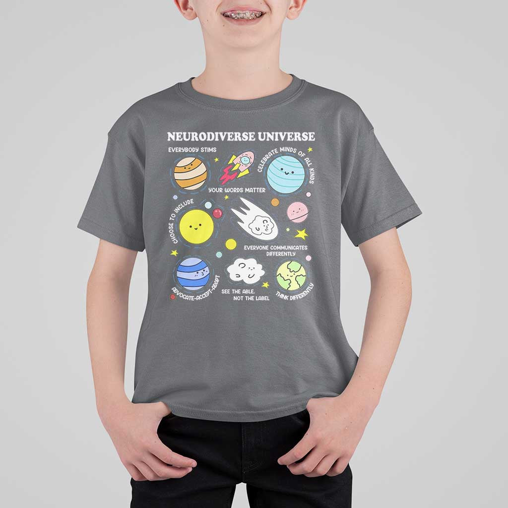 Neurodiverse Universe T Shirt For Kid Autism Awareness ADHD ASD Neurodiversity
