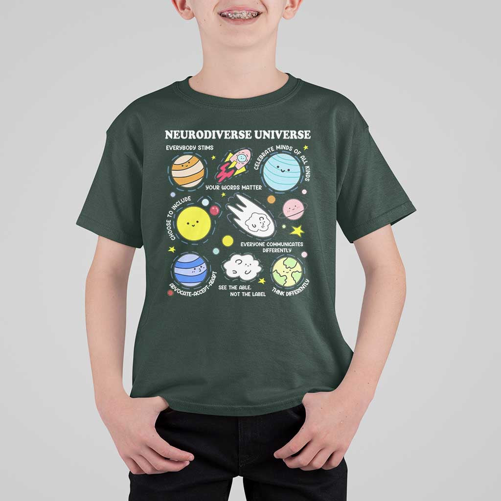 Neurodiverse Universe T Shirt For Kid Autism Awareness ADHD ASD Neurodiversity