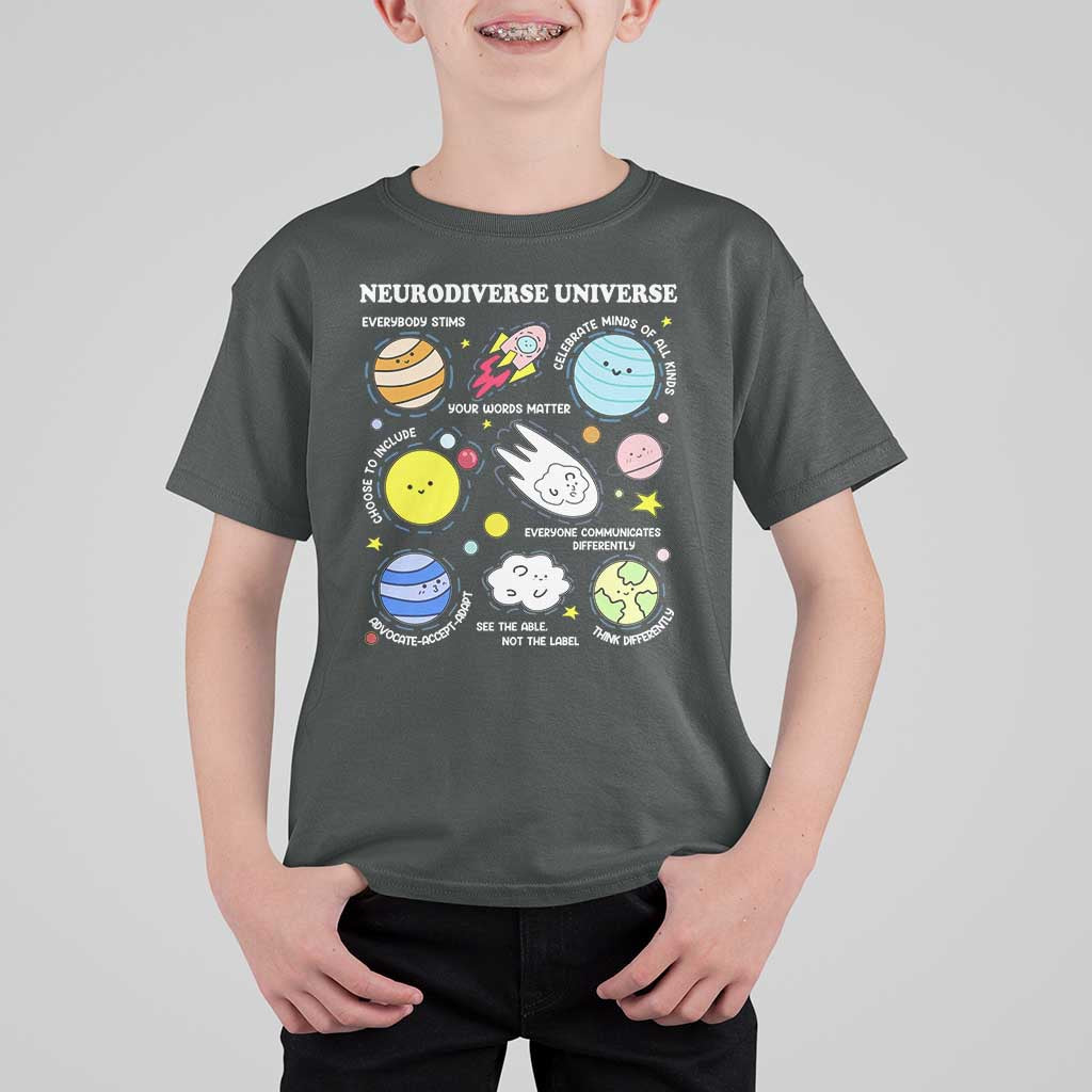 Neurodiverse Universe T Shirt For Kid Autism Awareness ADHD ASD Neurodiversity