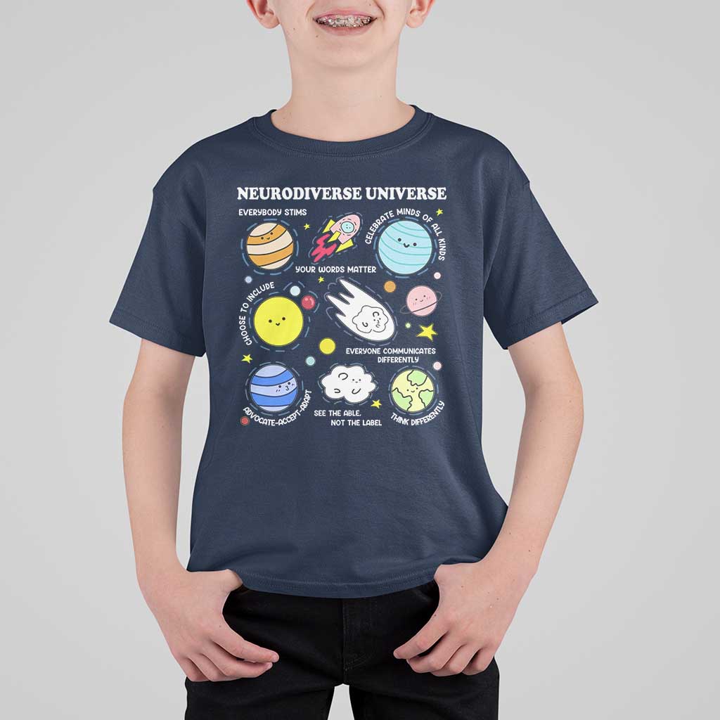 Neurodiverse Universe T Shirt For Kid Autism Awareness ADHD ASD Neurodiversity