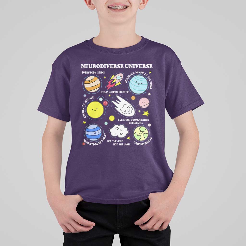 Neurodiverse Universe T Shirt For Kid Autism Awareness ADHD ASD Neurodiversity