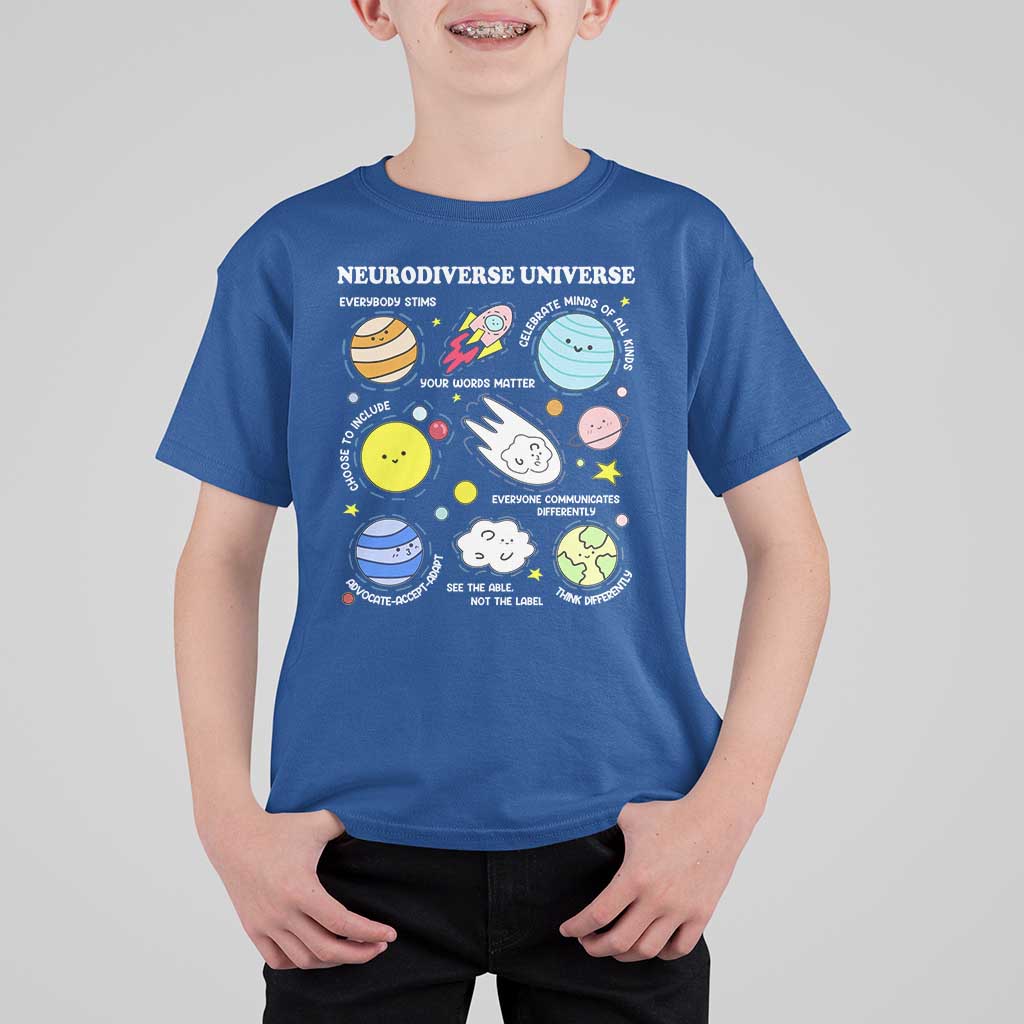 Neurodiverse Universe T Shirt For Kid Autism Awareness ADHD ASD Neurodiversity
