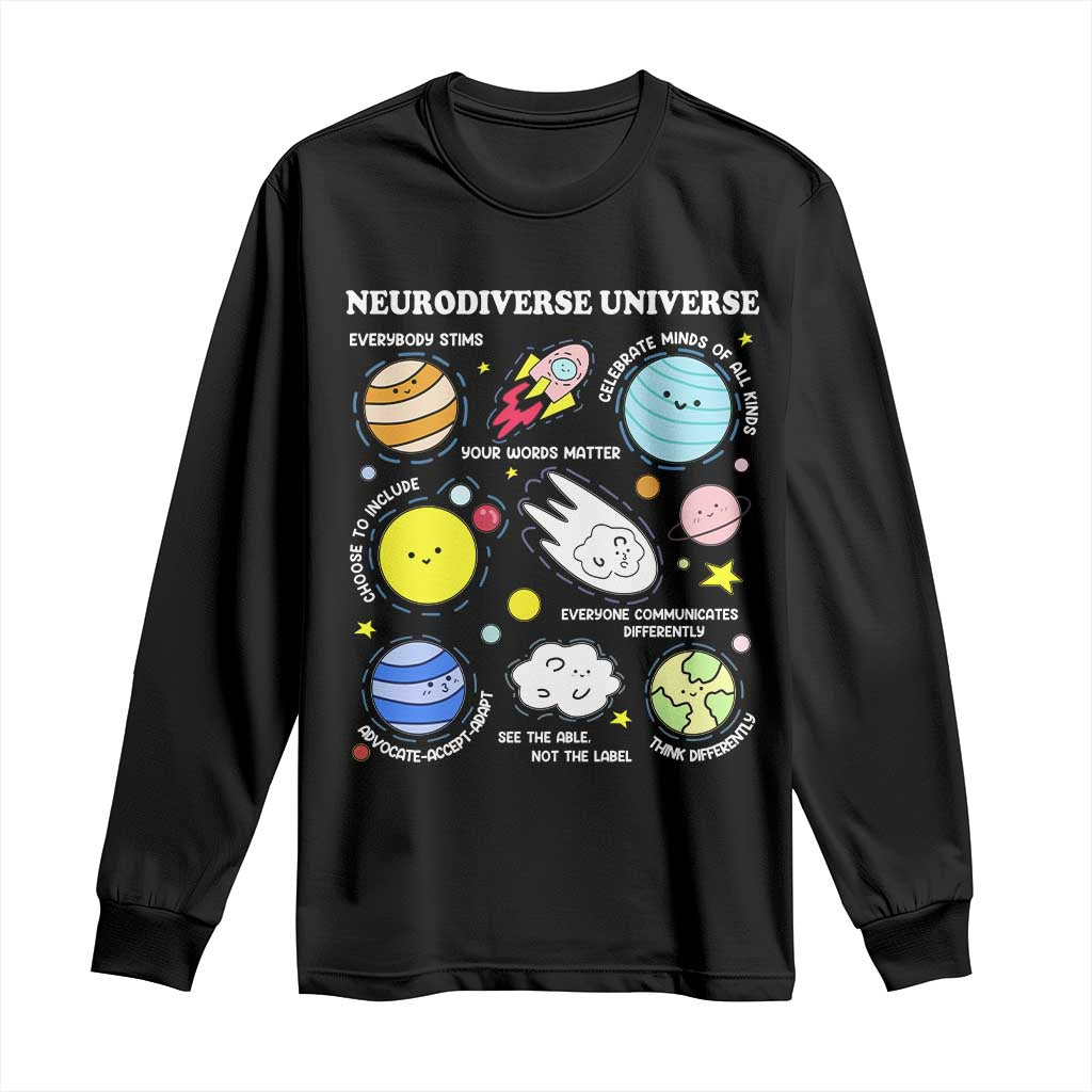 Neurodiverse Universe Long Sleeve Shirt Autism Awareness ADHD ASD Neurodiversity