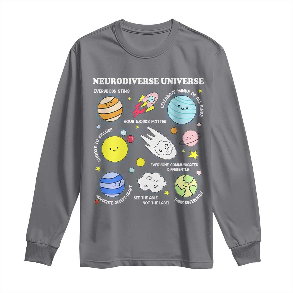 Neurodiverse Universe Long Sleeve Shirt Autism Awareness ADHD ASD Neurodiversity