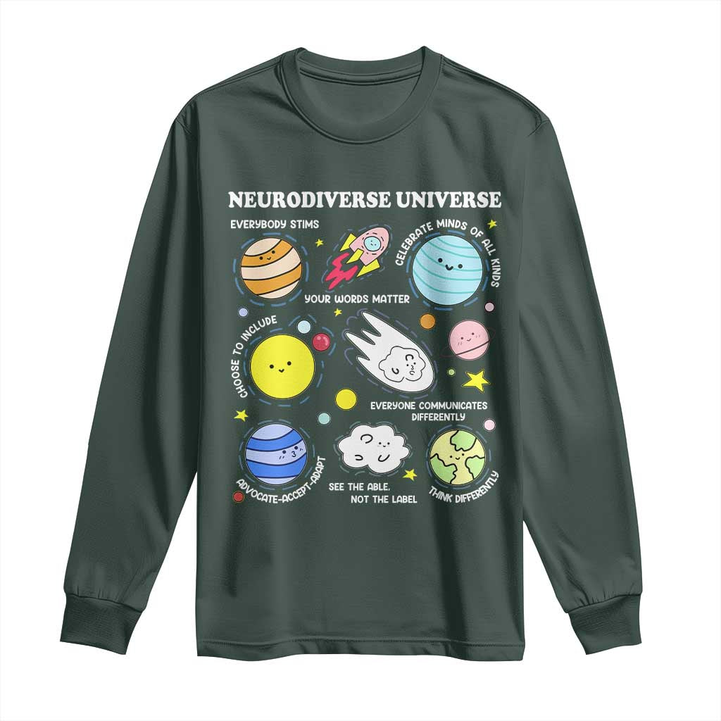 Neurodiverse Universe Long Sleeve Shirt Autism Awareness ADHD ASD Neurodiversity