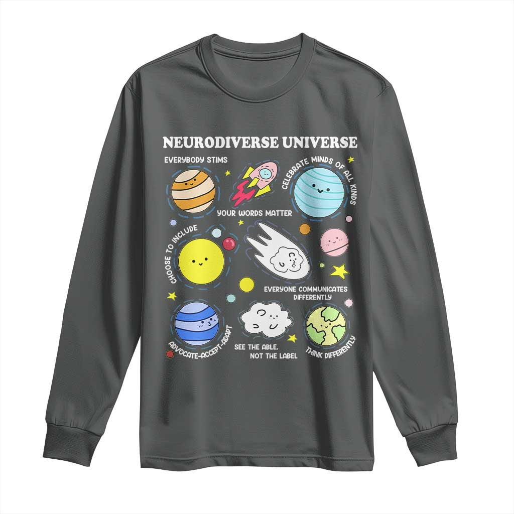 Neurodiverse Universe Long Sleeve Shirt Autism Awareness ADHD ASD Neurodiversity