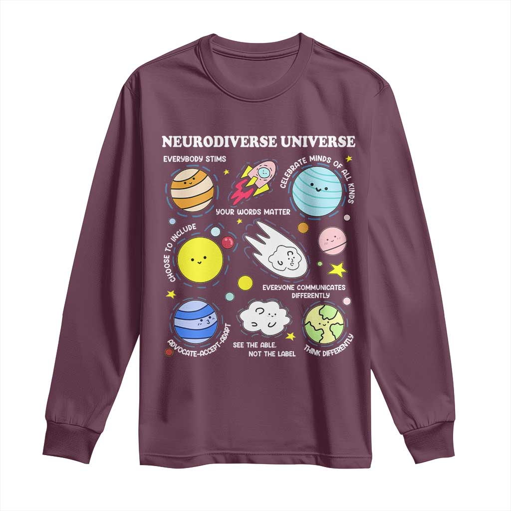 Neurodiverse Universe Long Sleeve Shirt Autism Awareness ADHD ASD Neurodiversity