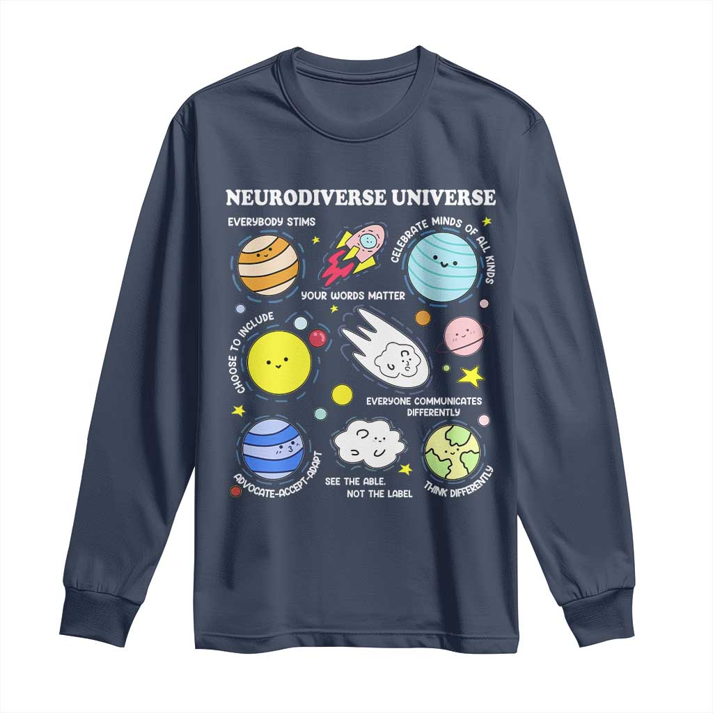 Neurodiverse Universe Long Sleeve Shirt Autism Awareness ADHD ASD Neurodiversity