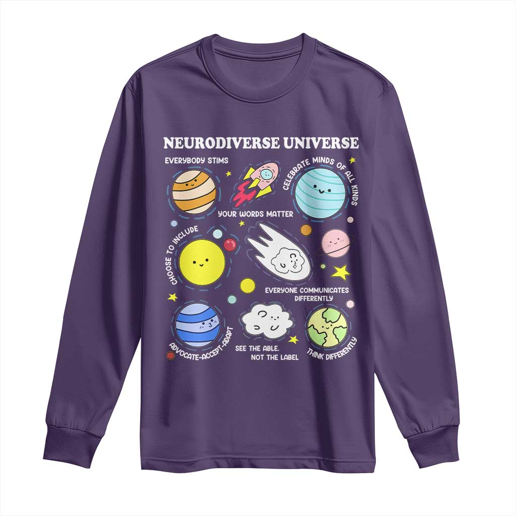 Neurodiverse Universe Long Sleeve Shirt Autism Awareness ADHD ASD Neurodiversity