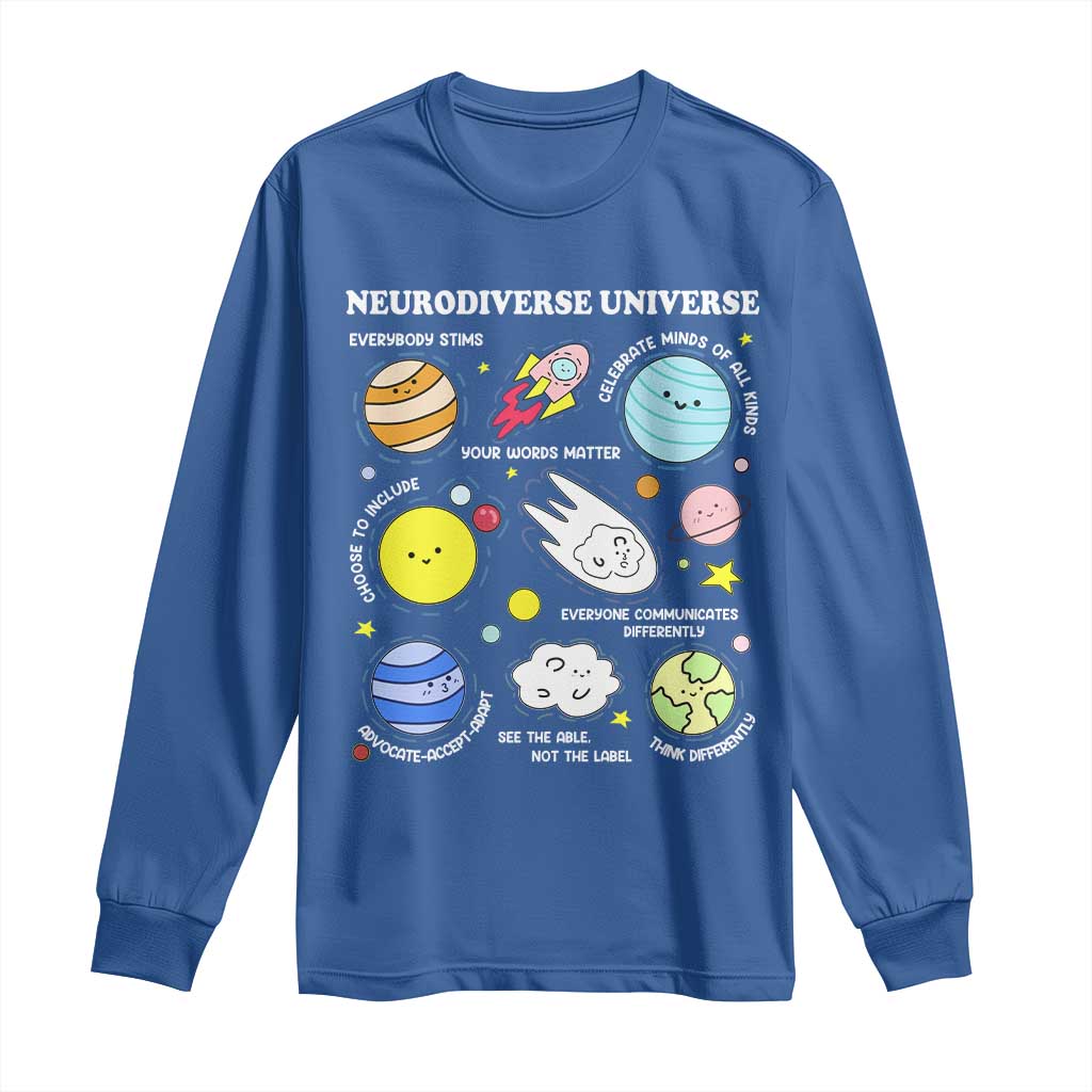 Neurodiverse Universe Long Sleeve Shirt Autism Awareness ADHD ASD Neurodiversity