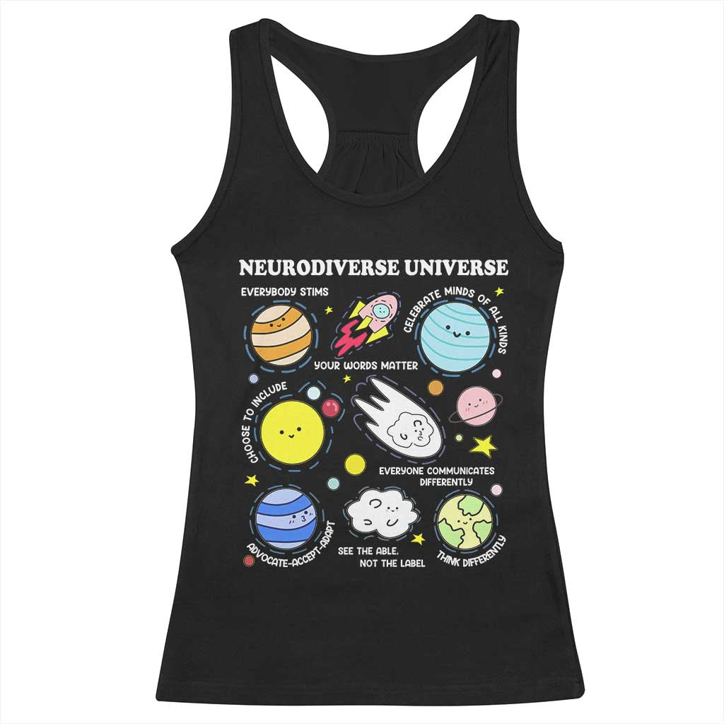 Neurodiverse Universe Racerback Tank Top Autism Awareness ADHD ASD Neurodiversity