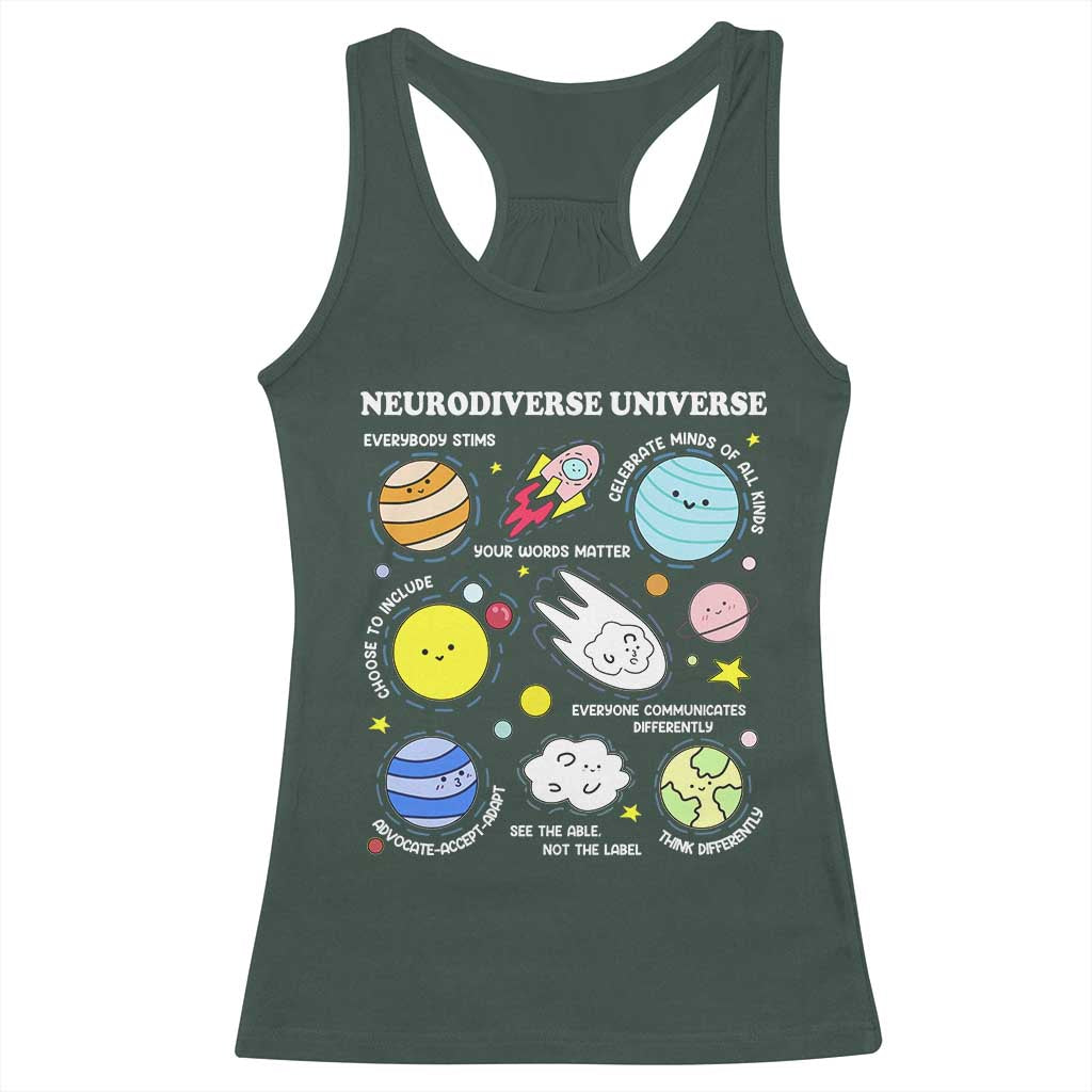 Neurodiverse Universe Racerback Tank Top Autism Awareness ADHD ASD Neurodiversity