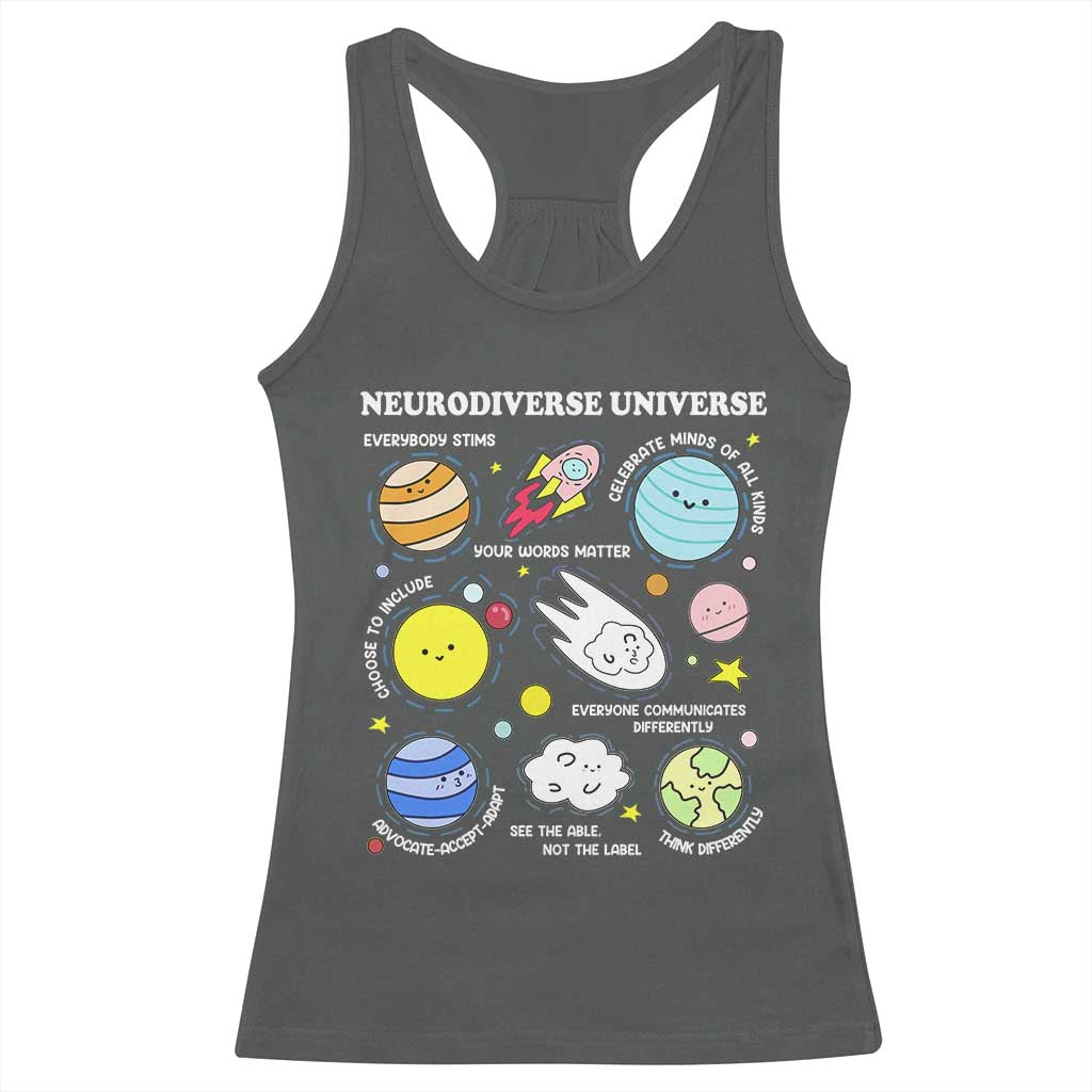Neurodiverse Universe Racerback Tank Top Autism Awareness ADHD ASD Neurodiversity