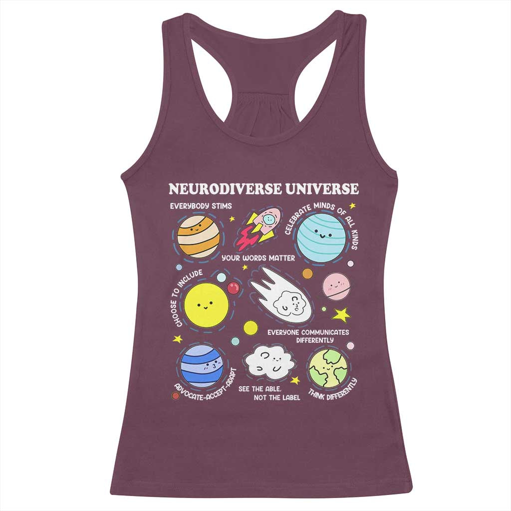 Neurodiverse Universe Racerback Tank Top Autism Awareness ADHD ASD Neurodiversity