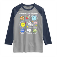 Neurodiverse Universe Raglan Shirt Autism Awareness ADHD ASD Neurodiversity