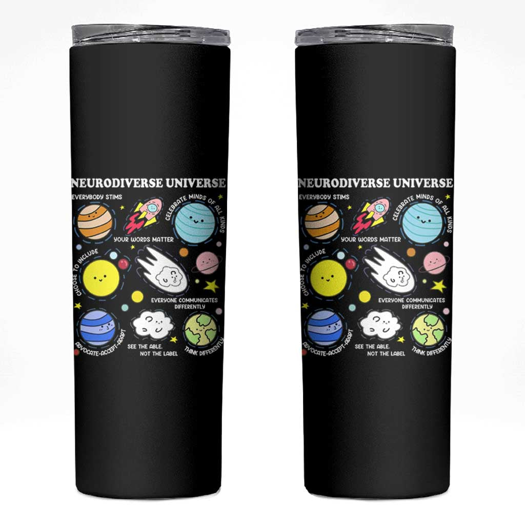 Neurodiverse Universe Skinny Tumbler Autism Awareness ADHD ASD Neurodiversity