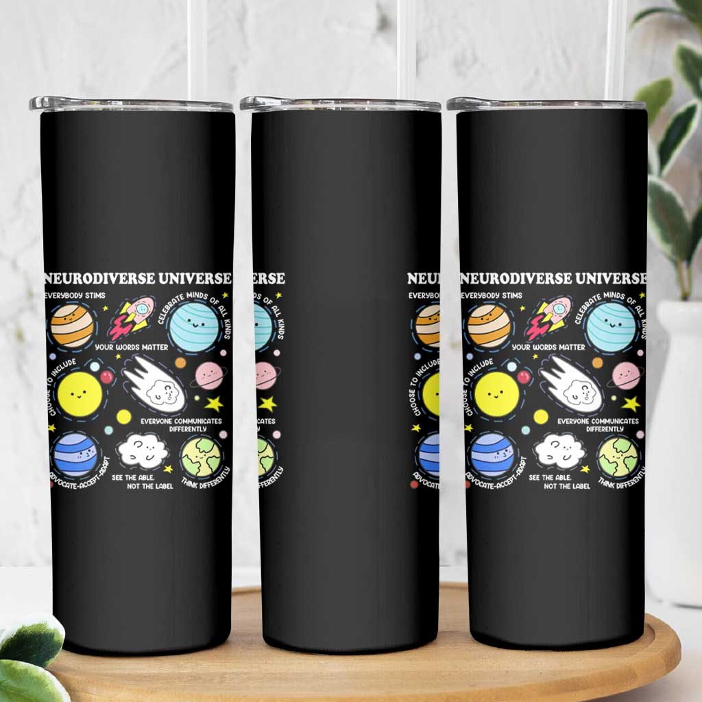 Neurodiverse Universe Skinny Tumbler Autism Awareness ADHD ASD Neurodiversity