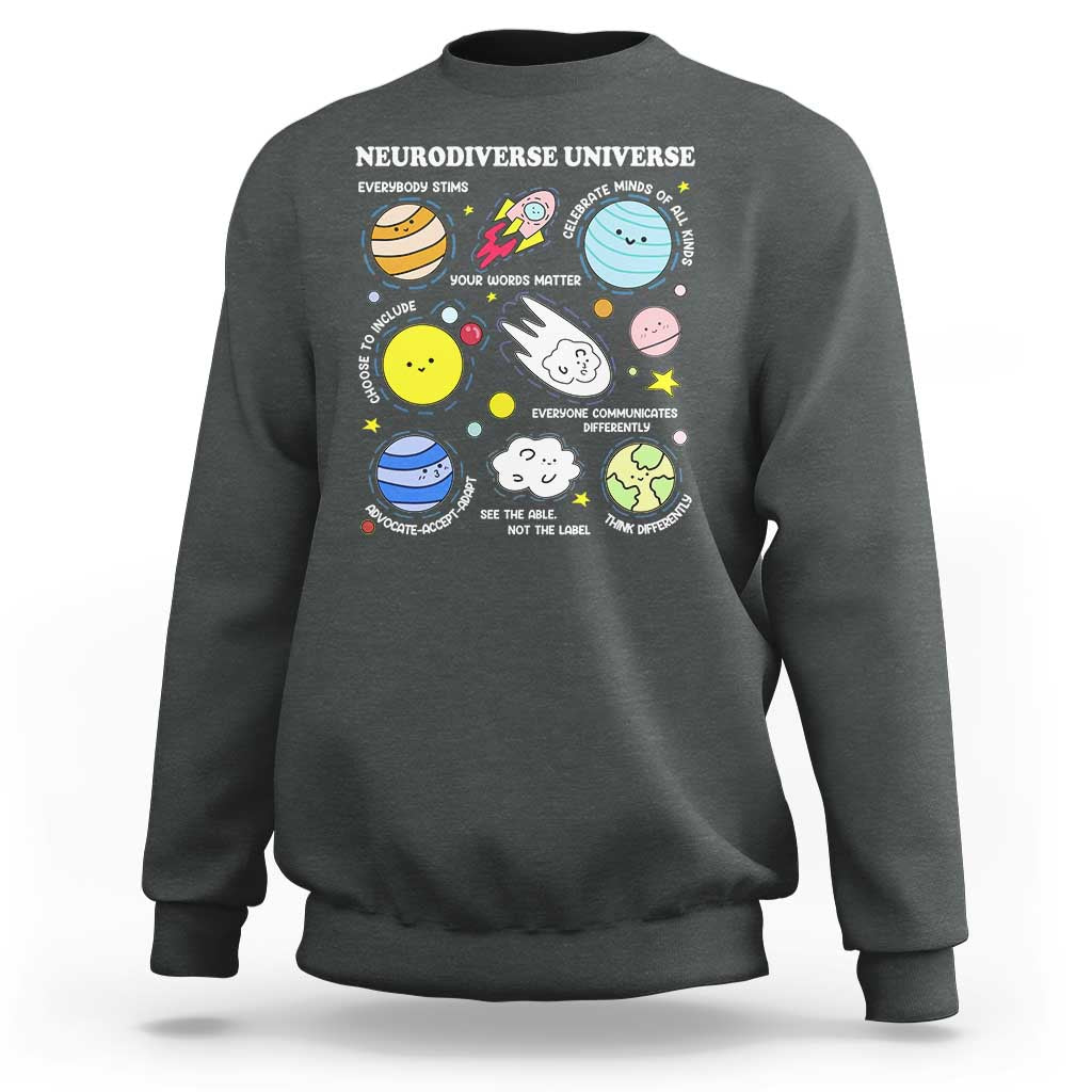 Neurodiverse Universe Sweatshirt Autism Awareness ADHD ASD Neurodiversity