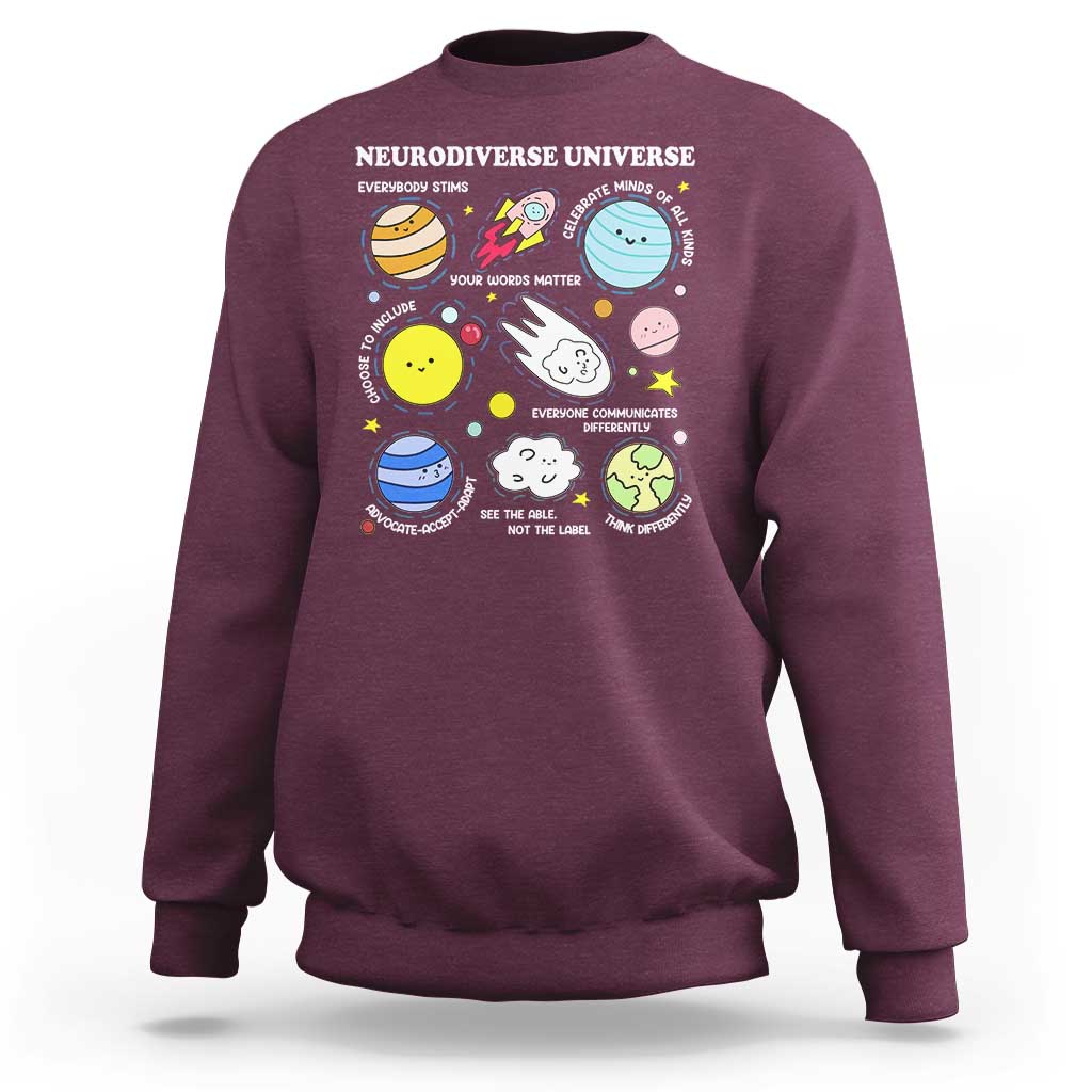 Neurodiverse Universe Sweatshirt Autism Awareness ADHD ASD Neurodiversity