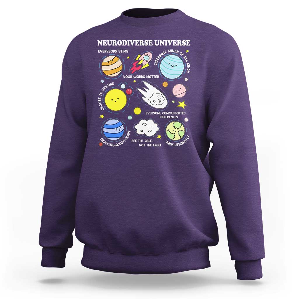 Neurodiverse Universe Sweatshirt Autism Awareness ADHD ASD Neurodiversity