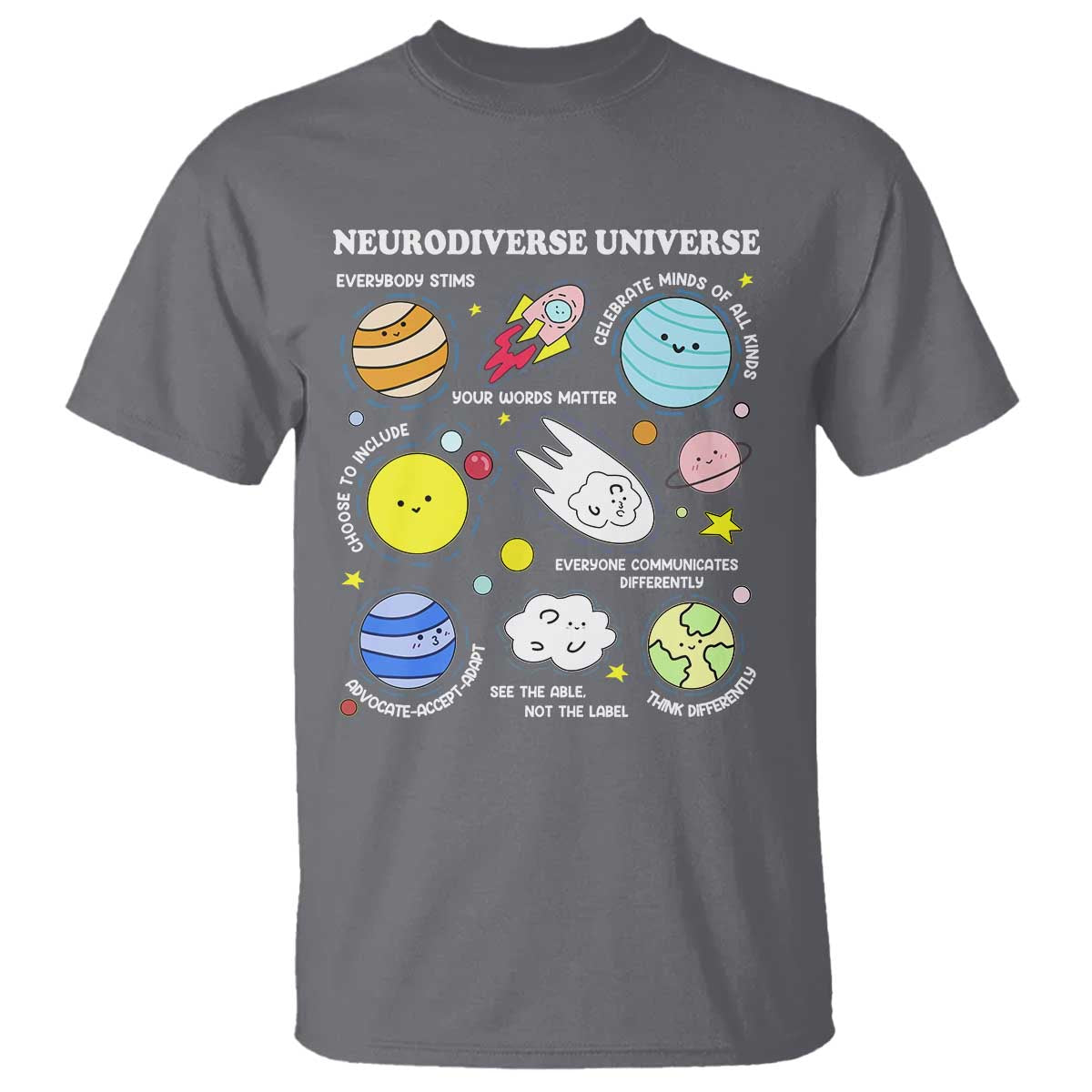 Neurodiverse Universe T Shirt Autism Awareness ADHD ASD Neurodiversity