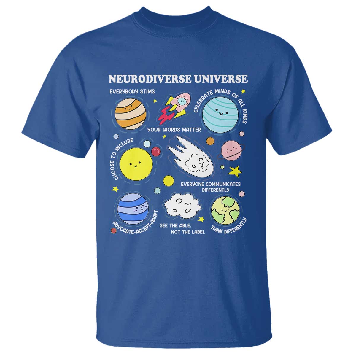Neurodiverse Universe T Shirt Autism Awareness ADHD ASD Neurodiversity