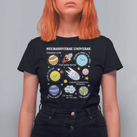 Neurodiverse Universe T Shirt For Women Autism Awareness ADHD ASD Neurodiversity