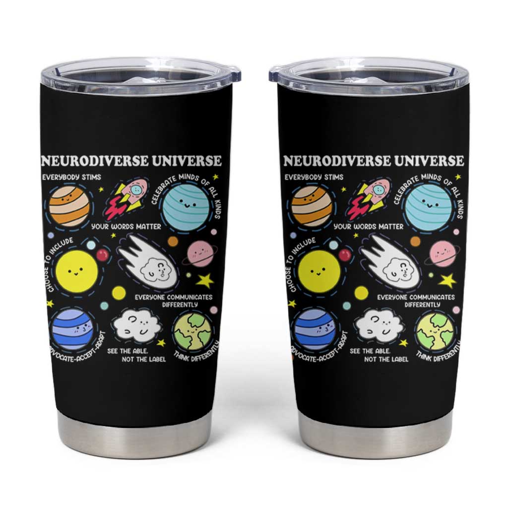 Neurodiverse Universe Tumbler Cup Autism Awareness ADHD ASD Neurodiversity