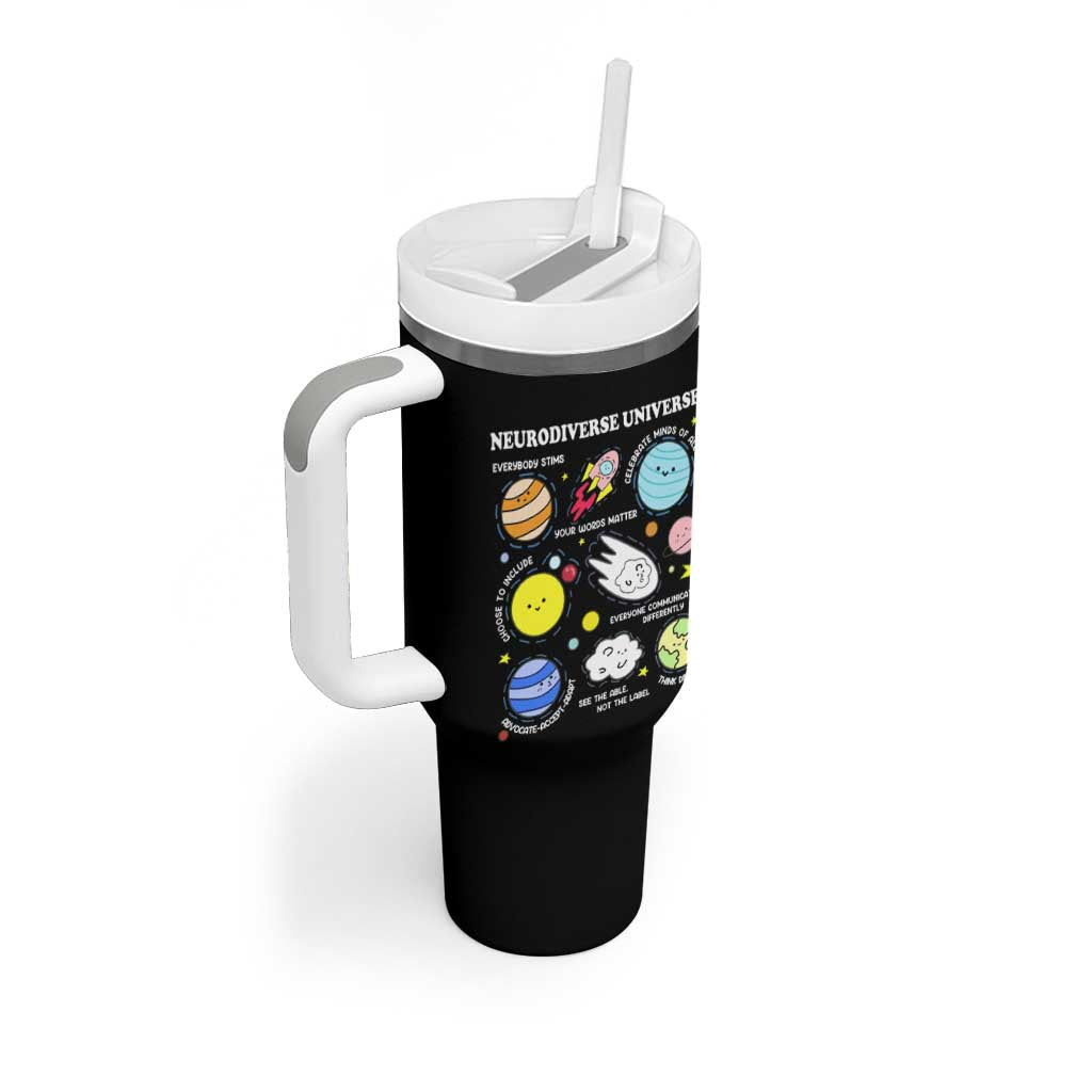 Neurodiverse Universe Tumbler With Handle Autism Awareness ADHD ASD Neurodiversity