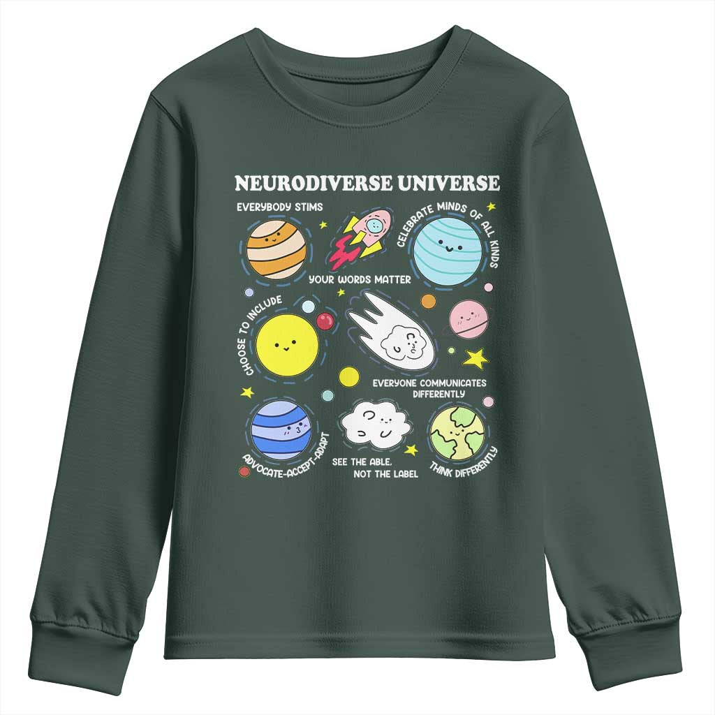 Neurodiverse Universe Youth Sweatshirt Autism Awareness ADHD ASD Neurodiversity