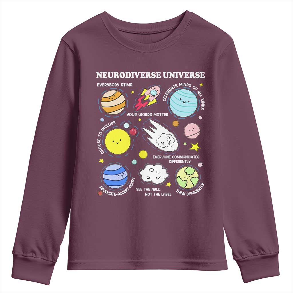 Neurodiverse Universe Youth Sweatshirt Autism Awareness ADHD ASD Neurodiversity