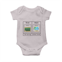 Funny Teacher Summer Break Baby Onesie First Teach Then Beach Vacation Mode
