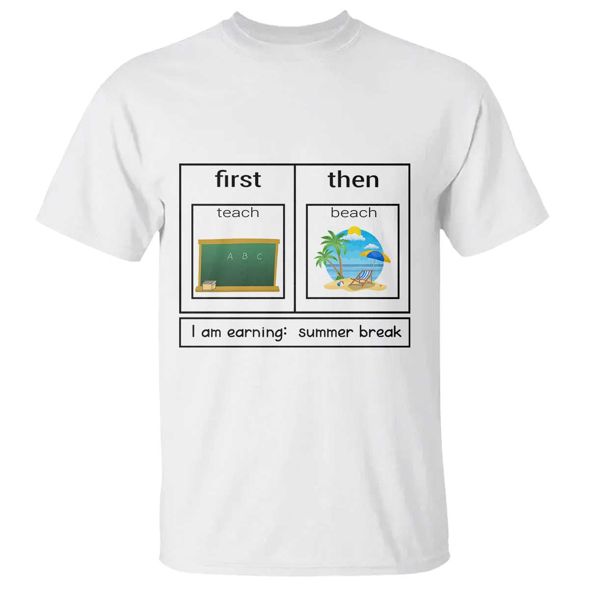 Funny Teacher Summer Break T Shirt First Teach Then Beach Vacation Mode