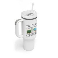 Funny Teacher Summer Break Tumbler With Handle First Teach Then Beach Vacation Mode