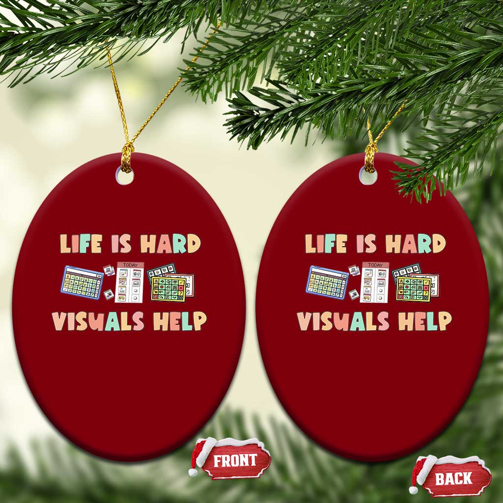 Special Education Ceramic Ornament Life Is Hard Visuals Help Sped Teacher - Wonder Print Shop