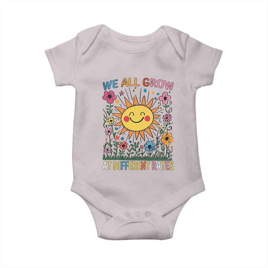 Special Education Baby Onesie We All Grow At Different Rates Inspirational Inclusion Sped Teacher