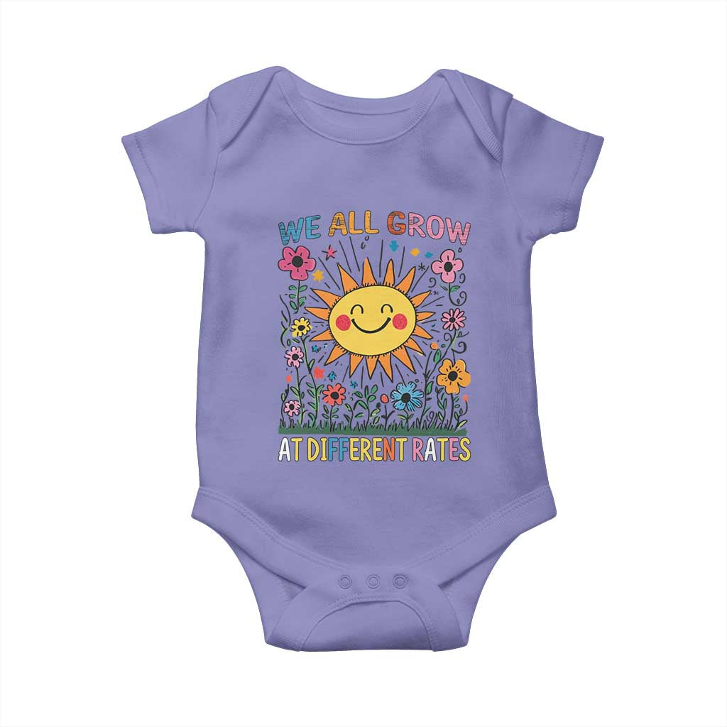 Special Education Baby Onesie We All Grow At Different Rates Inspirational Inclusion Sped Teacher