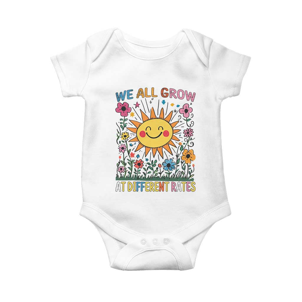 Special Education Baby Onesie We All Grow At Different Rates Inspirational Inclusion Sped Teacher