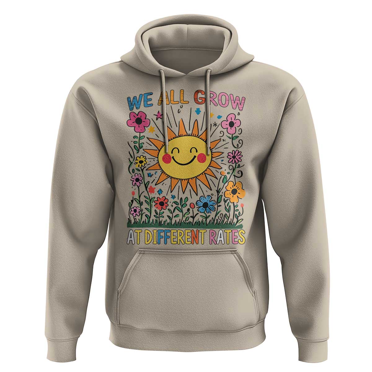 Special Education Hoodie We All Grow At Different Rates Inspirational Inclusion Sped Teacher