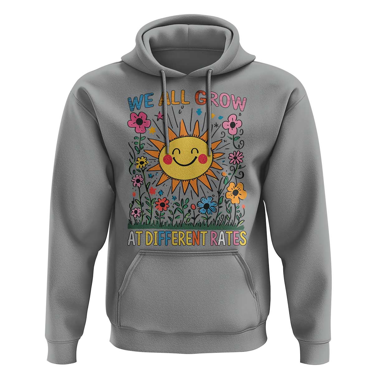 Special Education Hoodie We All Grow At Different Rates Inspirational Inclusion Sped Teacher