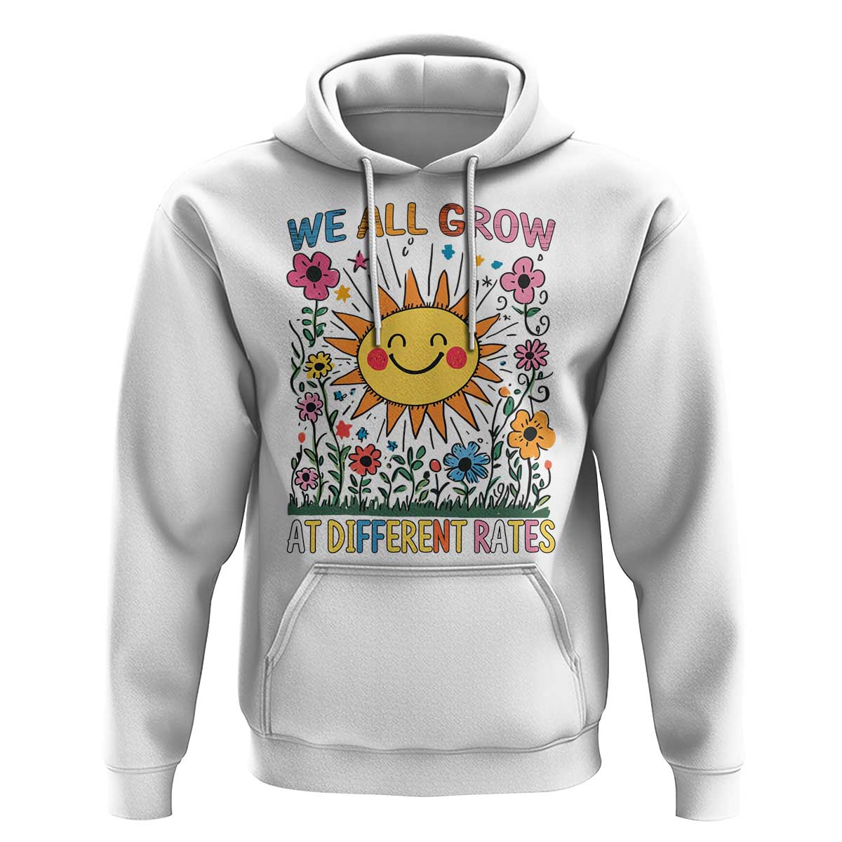 Special Education Hoodie We All Grow At Different Rates Inspirational Inclusion Sped Teacher