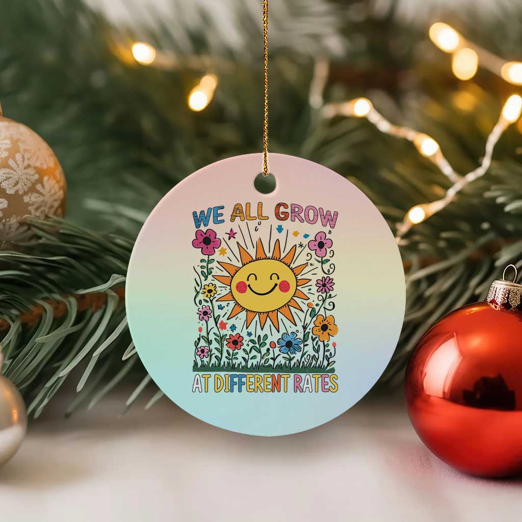 Special Education Ceramic Ornament We All Grow At Different Rates Inspirational Inclusion Sped Teacher - Wonder Print Shop