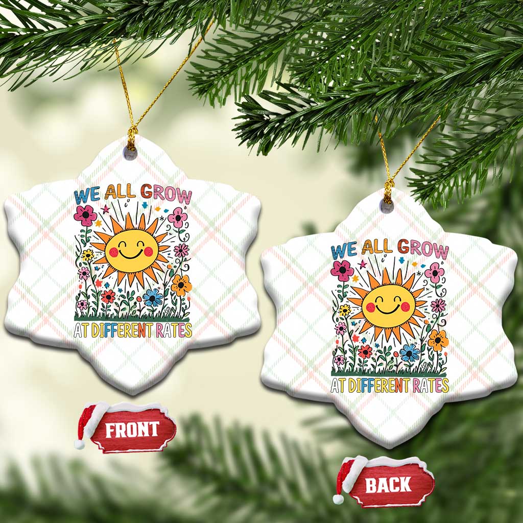 Special Education Ceramic Ornament We All Grow At Different Rates Inspirational Inclusion Sped Teacher - Wonder Print Shop