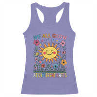 Special Education Racerback Tank Top We All Grow At Different Rates Inspirational Inclusion Sped Teacher