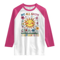 Special Education Raglan Shirt We All Grow At Different Rates Inspirational Inclusion Sped Teacher