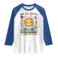 Special Education Raglan Shirt We All Grow At Different Rates Inspirational Inclusion Sped Teacher