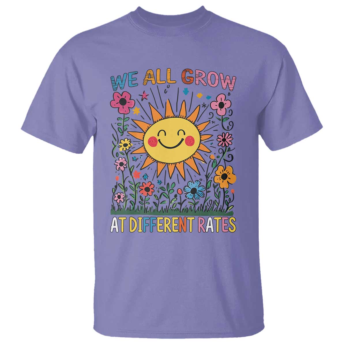 Special Education T Shirt We All Grow At Different Rates Inspirational Inclusion Sped Teacher
