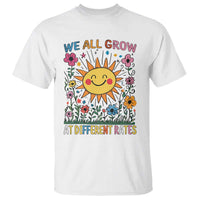 Special Education T Shirt We All Grow At Different Rates Inspirational Inclusion Sped Teacher