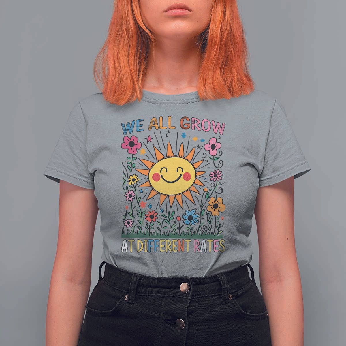 Special Education T Shirt For Women We All Grow At Different Rates Inspirational Inclusion Sped Teacher