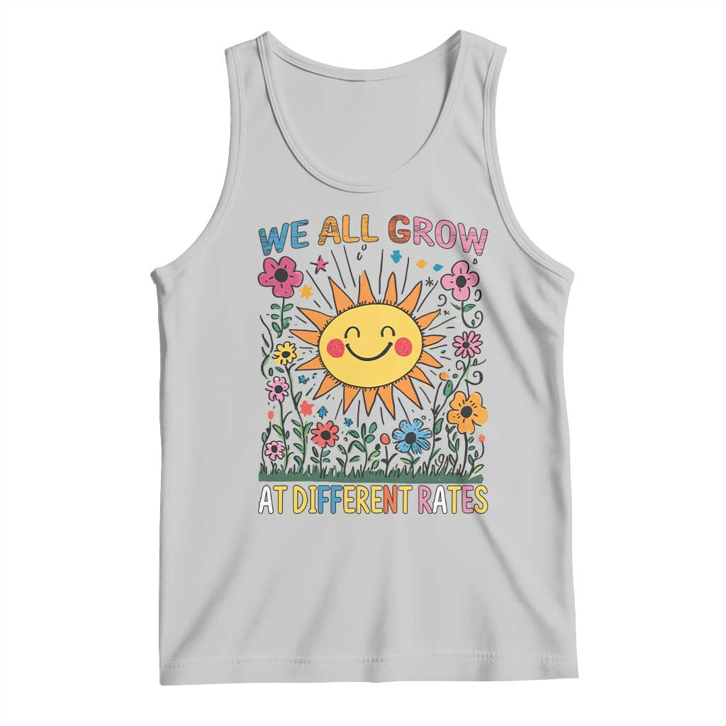 Special Education Tank Top We All Grow At Different Rates Inspirational Inclusion Sped Teacher
